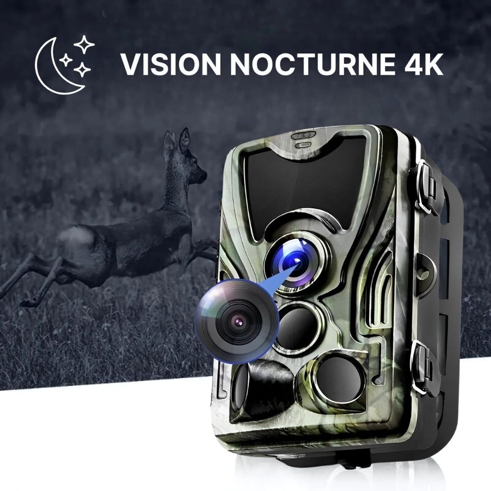 Caméra de Chasse 4G 4K - Batterie Rechargeable - Nature & Chasse®