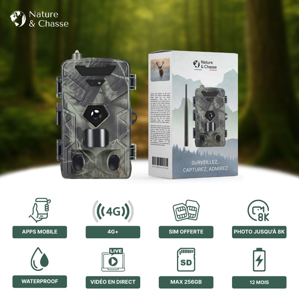 Caméra De Chasse 4G - Résolution 8K - Nature & Chasse®