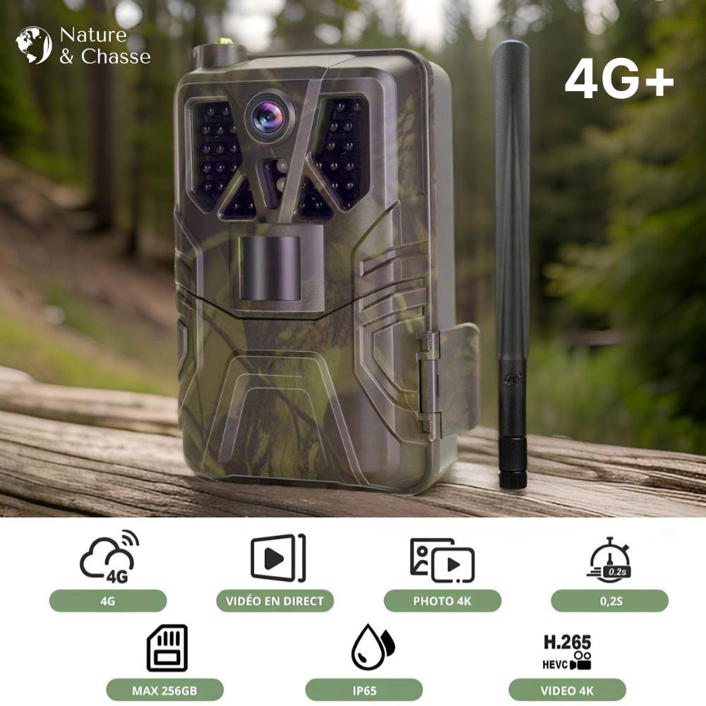 Caméra de chasse connectée au téléphone 4G+ 4K - Nature & Chasse®