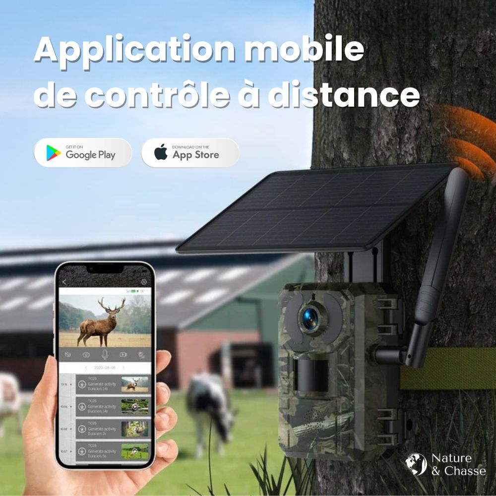 Caméra De Chasse 4G + Panneau solaire + Application Mobile