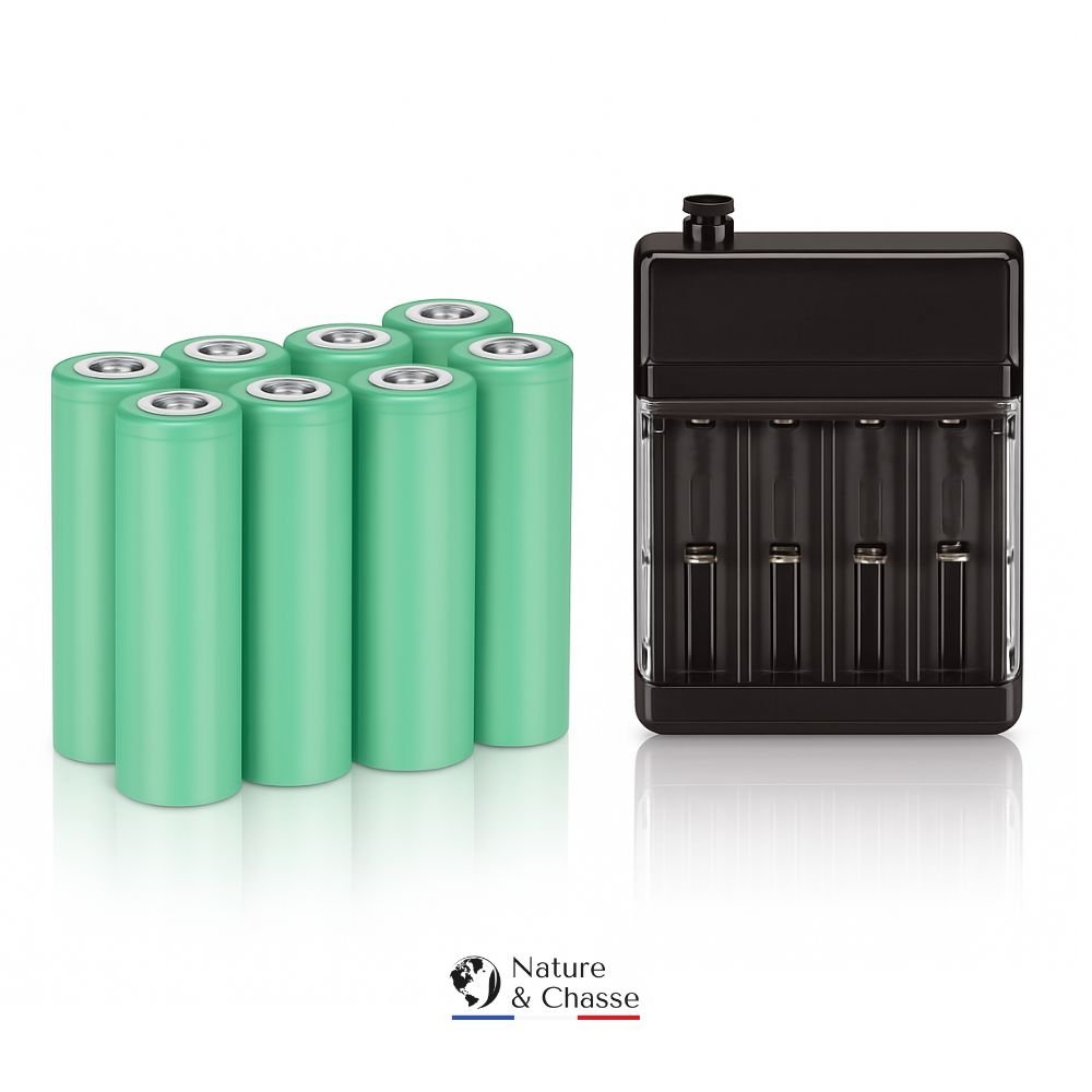 Batteries : Accus au lithium rechargeables avec chargeur - Pour camera de chasse - Caméra Chasse