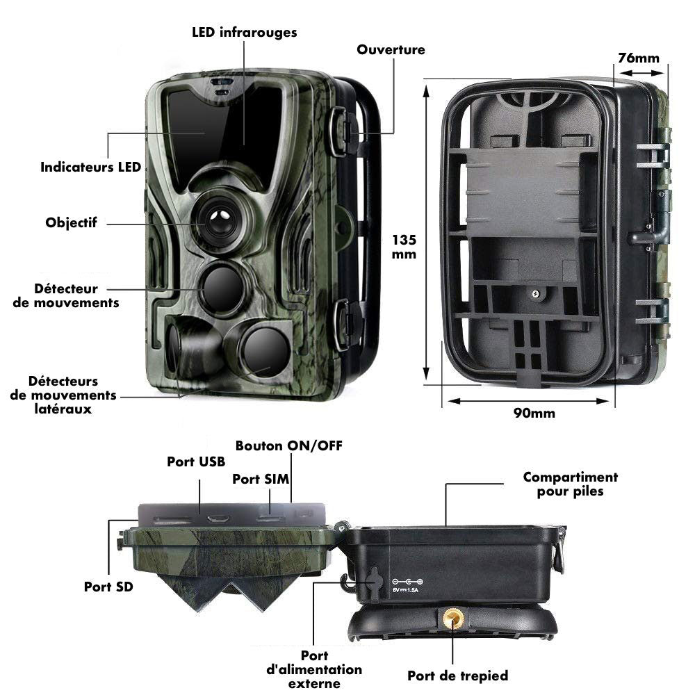 Camera de surveillance extérieure avec écran - Nature & Chasse®